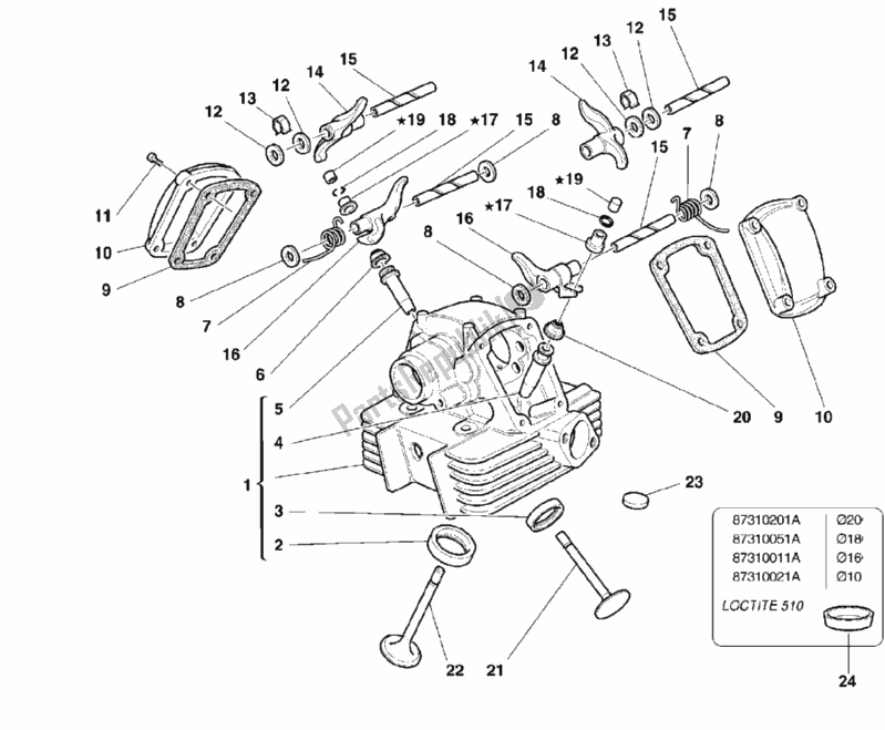 Todas las partes para Culata Vertical de Ducati Supersport 900 SS 1999